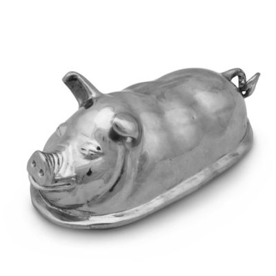 Arthur Court Designs Pig Aluminum Butter Dish