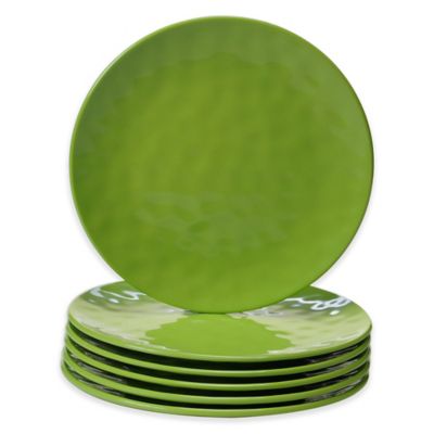 Certified International Melamine Salad Plates In Green (Set Of 6)