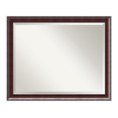 Amanti Art Country Walnut 32 X 26 Framed Wall Mirror In Brown