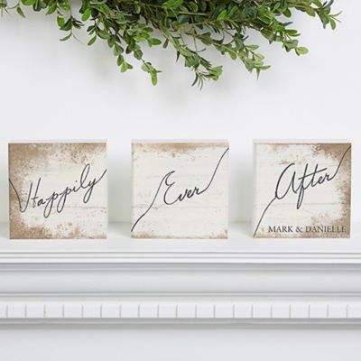 Happily Ever After Shelf Blocks (Set Of 3) Multi