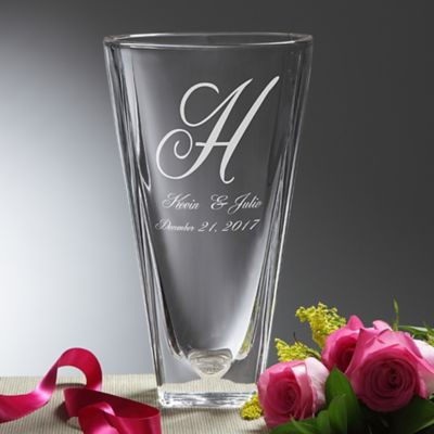Lasting Impressions Etched Crystal Vase Multi