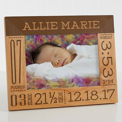 Baby Love Birth Info 5 X 7 Picture Frame Brown