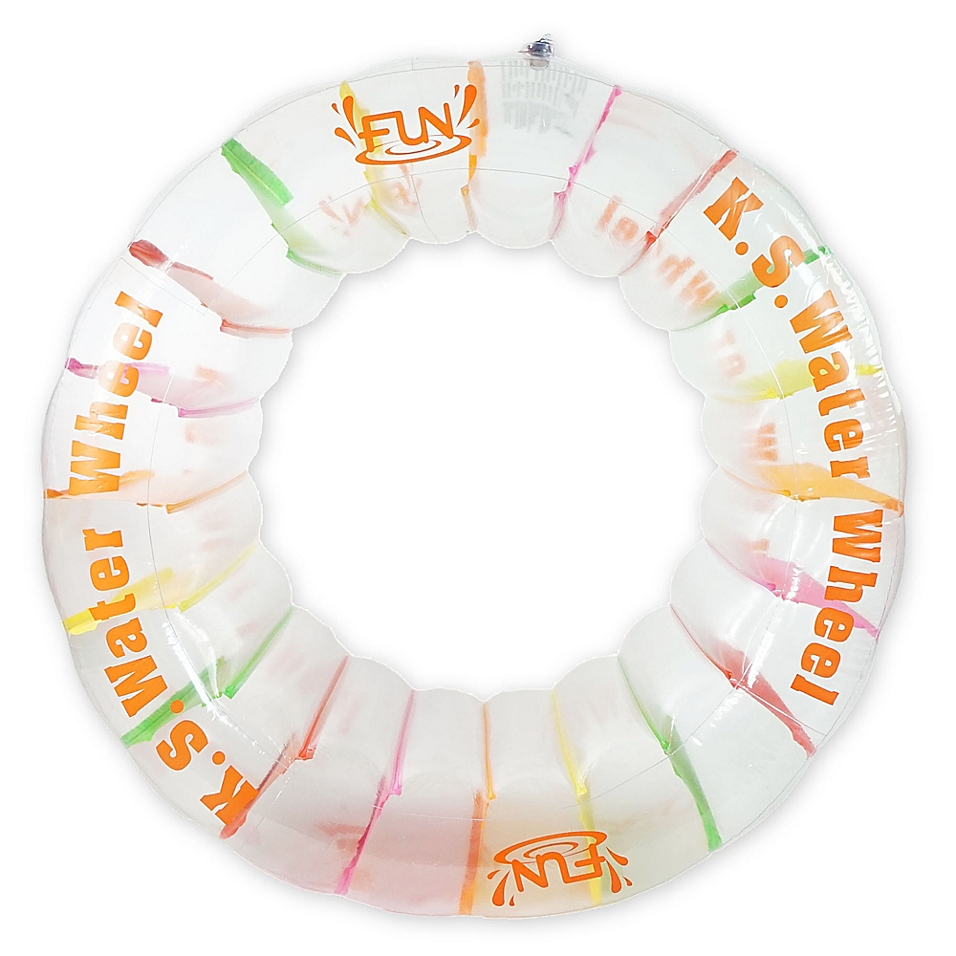 Pool Central Inflatable White and Orange Swimming Pool Water Wheel Float Toy 49-in | 32149227