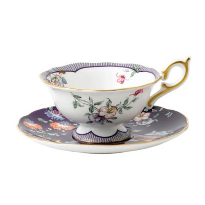 Wedgwood Wonderlust Midnight Crane Teacup And Saucer Navy