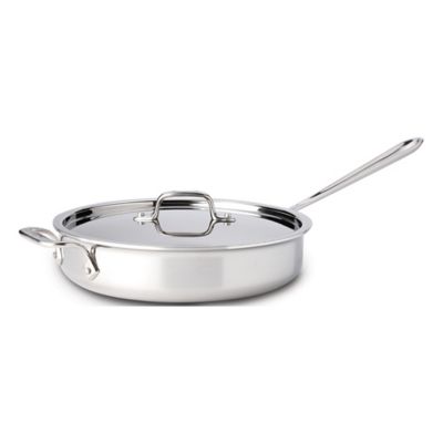 All-Clad D3 3 Qt. Stainless Steel Covered Saute Pan With Helper Handle
