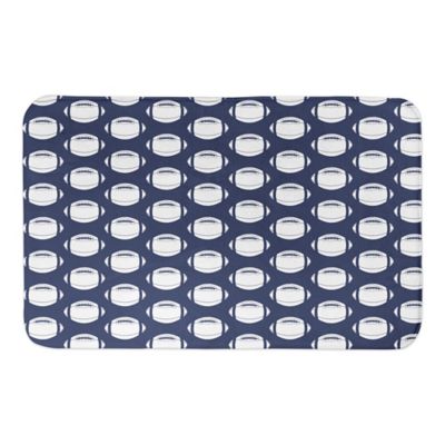 Designs Direct 34 X 21 Football Pattern Bath Mat In Blue