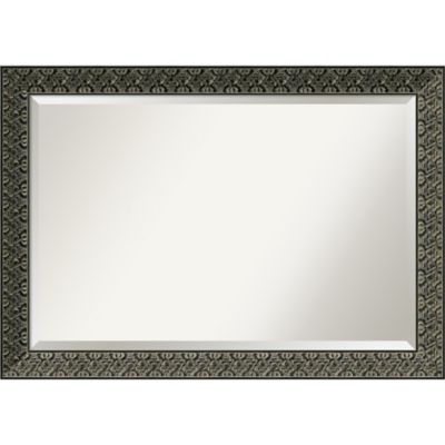 Amanti Art Intaglio Embossed 41 X 29 Framed Wall Mirror In Black