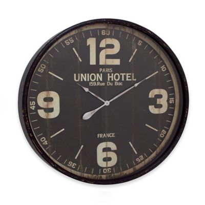 Ridge Road Dcor 35 Round Wall Clock In Distressed Black