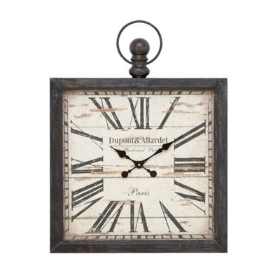 Ridge Road Dcor Dupont & Allardet 24 Square Black Wall Clock