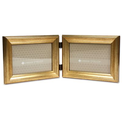 Burnished 6 X 4 Double Picture Frame In Gold