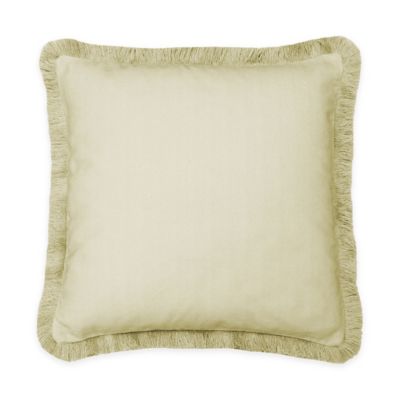 Beautyrest Laurel Fringe Square Throw Pillow In Straw