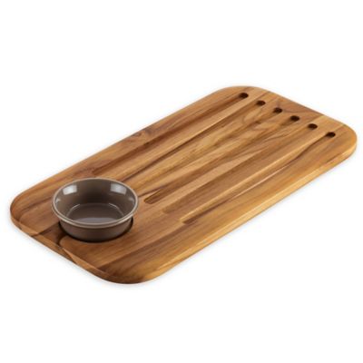 Anolon Bread Board And Dipping Bowl Set In Brown