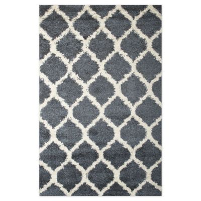 Abacasa Comfort 5 X 8 Shag Area Rug In Blue/white