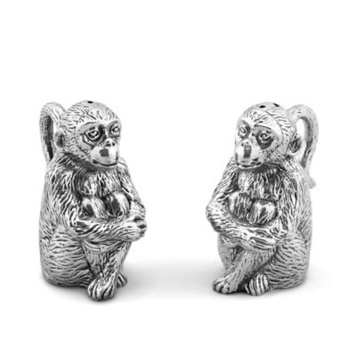 Arthur Court Designs Monkey Salt And Pepper Set Silver