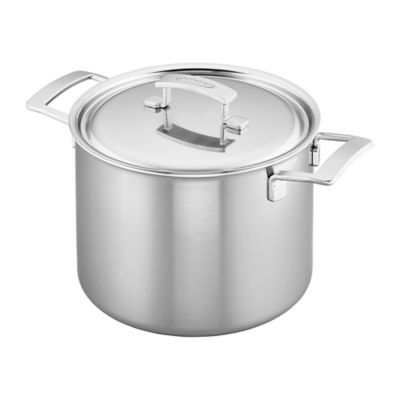 Demeyere Industry 8 Qt. Stainless Steel Covered Stock Pot Silver