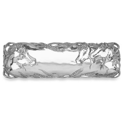 Arthur Court Designs Horse Oblong Tray Aluminum