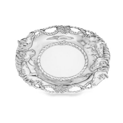 Arthur Court Designs Horse Oval Tray Aluminum