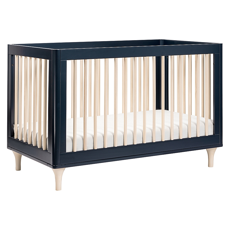 Babyletto Lolly 3-in-1 Convertible Crib in Navy/Washed Natural