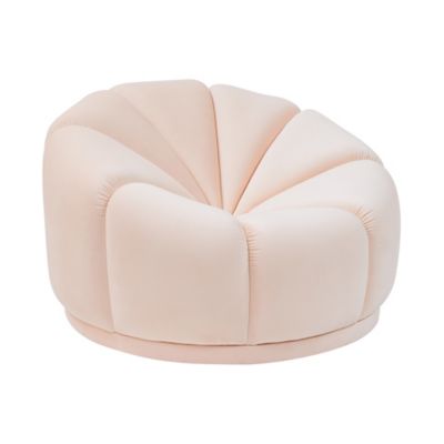 Tov Furniture Marshmallow Velvet Lounge Chair In Peach