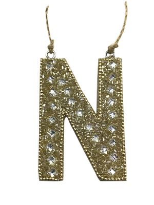 n Letter Block Ornament