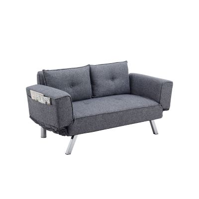 Serta Nola Convertible Sofa In Dark Grey