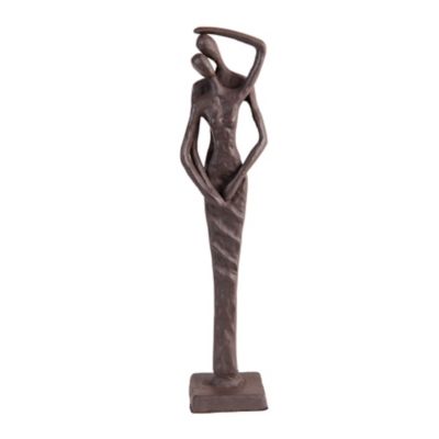 Danya B. Embracing Couple Cast Iron Sculpture Brown