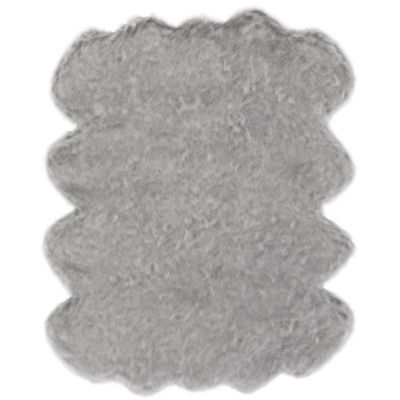 Abacasa Gloss 6 X 75 Faux Fur Area Rug In Dark Grey