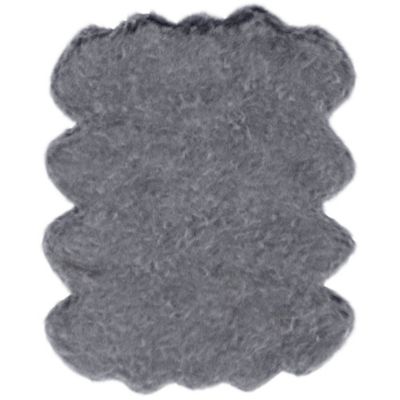 Abacasa Gloss 6 X 75 Faux Fur Area Rug In Black