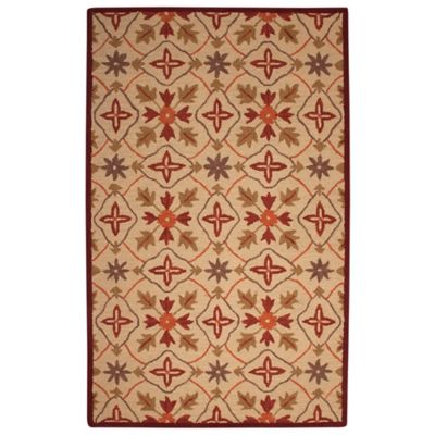 Abacasa Lifestyle Kinsley 5 X 8 Handcrafted Area Rug In Beige/red