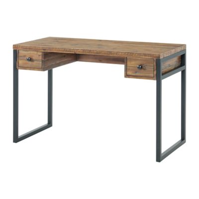 Alatterre Claremont 48 Rustic Wood And Black Metal Desk