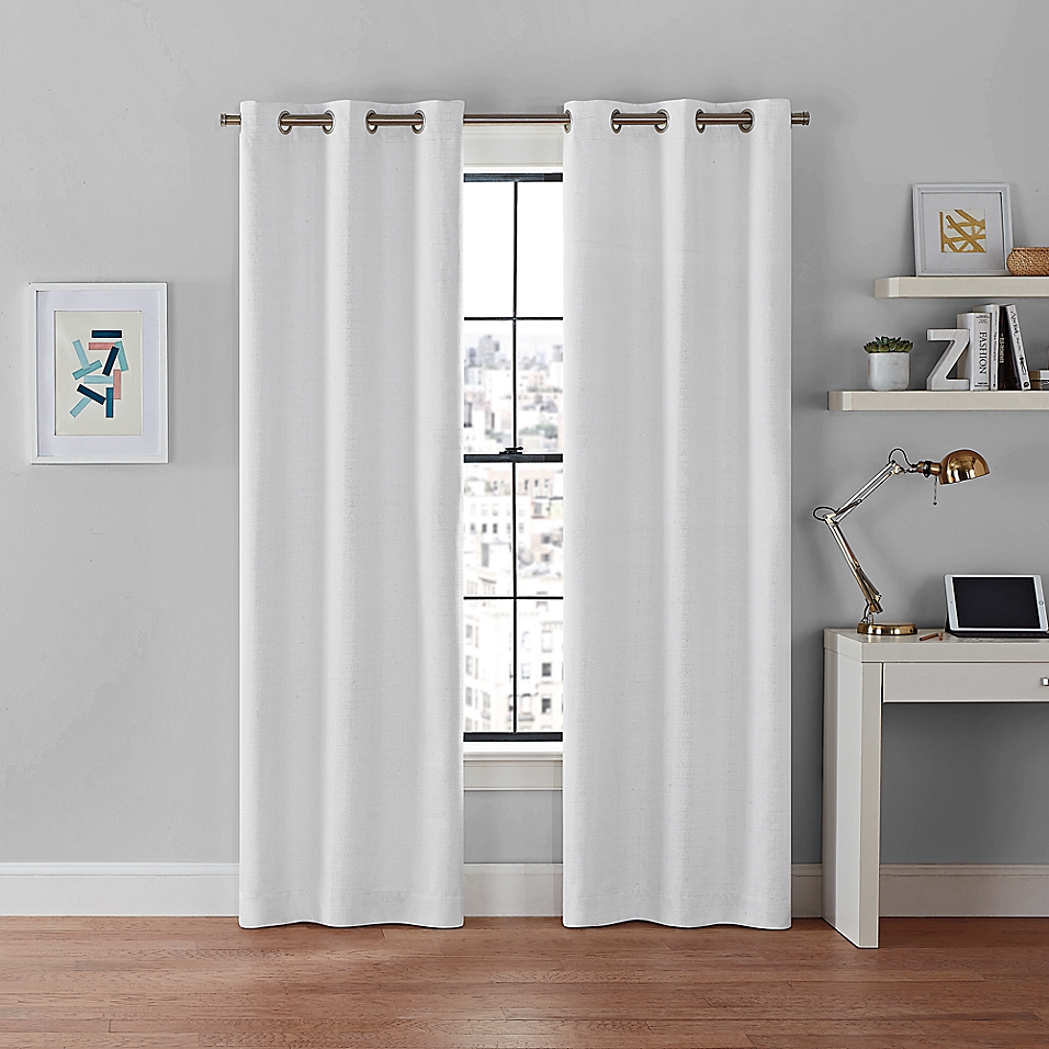 Brookstone Galaxy 63" 100% Blackout Grommet Window Curtain Panels In White (Set Of 2)
