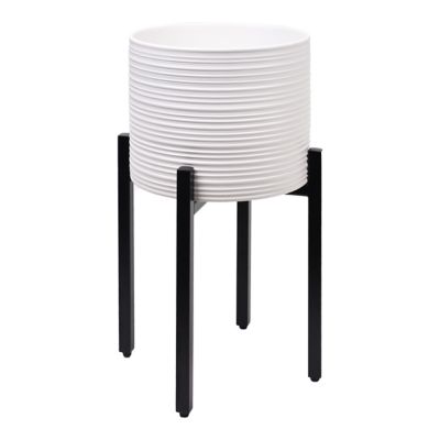 222 Fifth Ridge 20 Tall Ceramic Indoor Planter In White