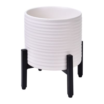 222 Fifth Ridge 10 Medium Ceramic Indoor Planter In White