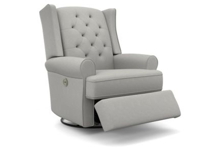 Best Chairs Finley Swivel Glider Power Recliner In Grey