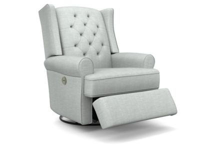 Best Chairs Finley Swivel Glider Power Recliner In Light Dove