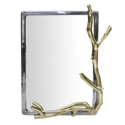 A&B Home 30 Branch Aluminum Wall Mirror In Gold/black Nickel
