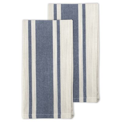 Our Table Ezra Border Stripe Napkins In Navy (Set Of 2)