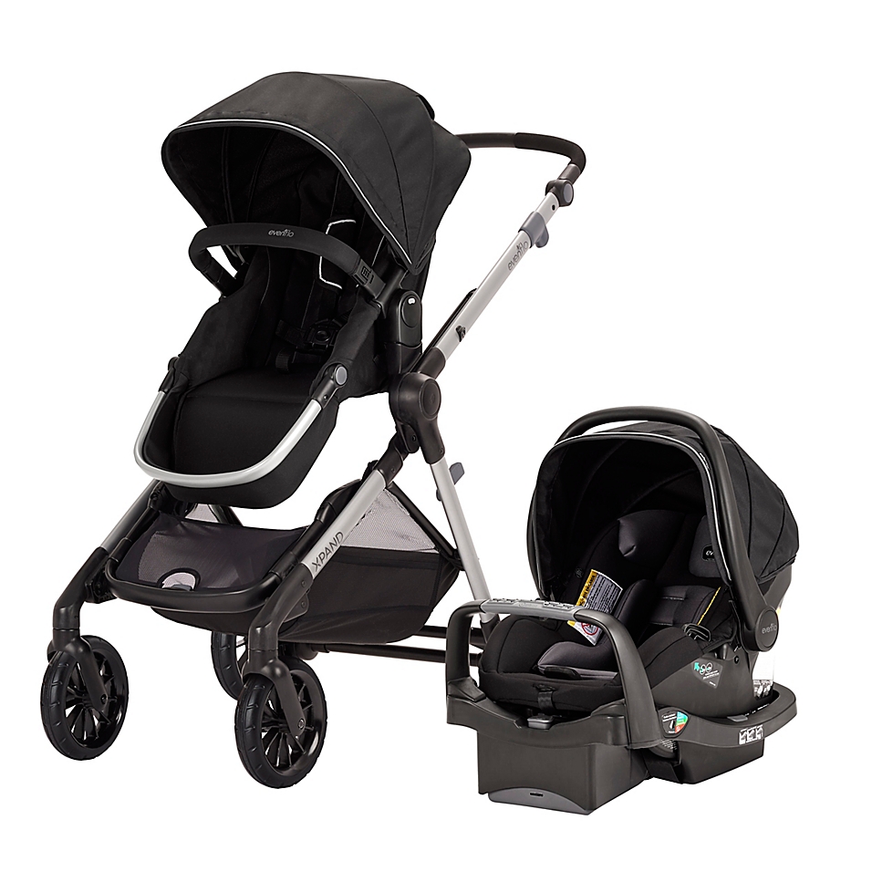 Evenflo Pivot Xpand Modular Travel System with Safemax Infant Car Seat-Stallion
