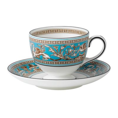Wedgwood Florentine Teacup & Saucer Set In Turquoise