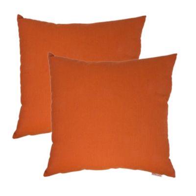 Sunbrella  Spectrum 20 Square Indoor/outdoor Pillows In Cayenne (Set Of 2)