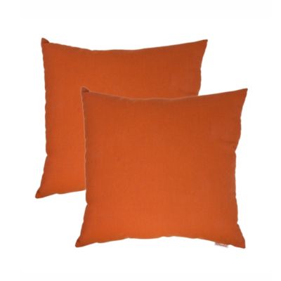 Sunbrella  Spectrum 18 Square Indoor/outdoor Pillows In Cayenne (Set Of 2)