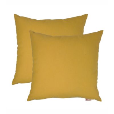 Sunbrella  Spectrum 18 Square Indoor/outdoor Pillows In Daffodil (Set Of 2)