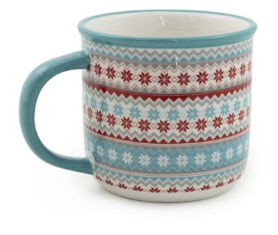 Boston International Fancy Forest Snowflake Striped Mug Multi