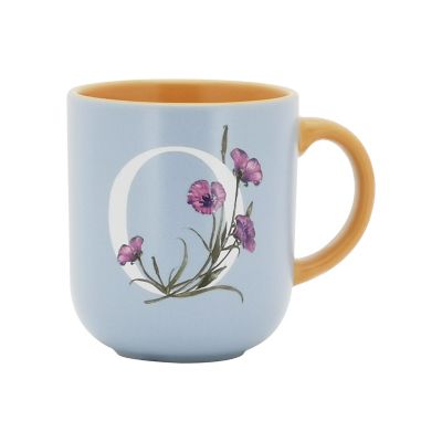 Bee & Willow Spring Floral Monogram Letter o 16 Oz. Mug