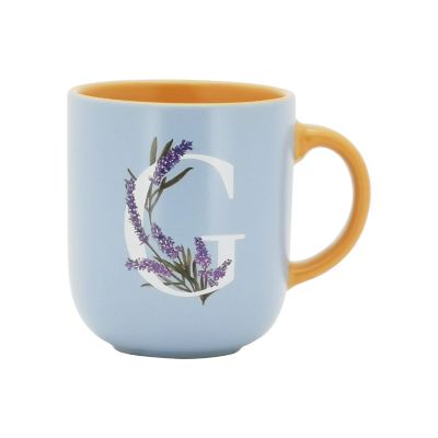 Bee & Willow Spring Floral Monogram Letter g 16 Oz. Mug