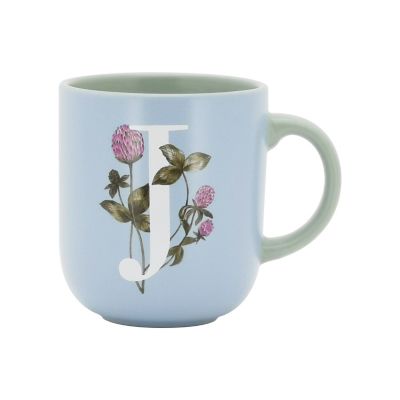 Bee & Willow Spring Floral Monogram Letter j 16 Oz. Mug