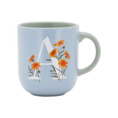 Bee & Willow Spring Floral Monogram Letter a 16 Oz. Mug