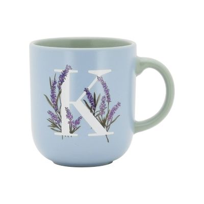 Bee & Willow Spring Floral Monogram Letter k 16 Oz. Mug