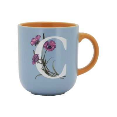 Bee & Willow Spring Floral Monogram Letter c 16 Oz. Mug