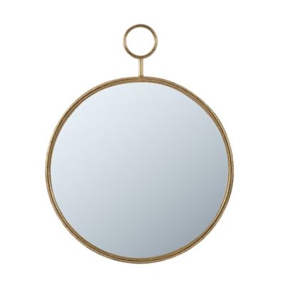 A&B Home 22 Round Framed Wall Mirror In Gold